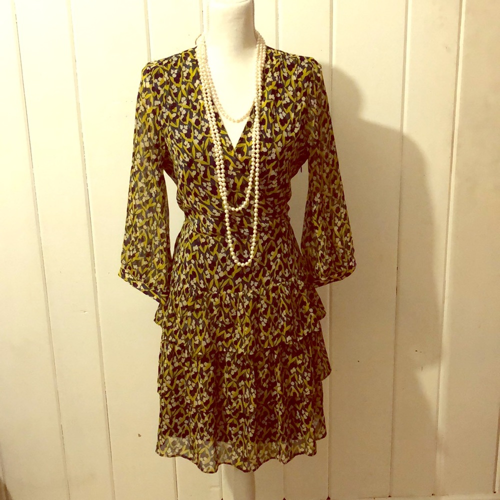 Banana Republic Floral Print Ruffled Dress